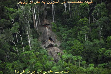 تصویرقبیله ناشناخته در جنگلهای آمازون در قسمت متعلق به برزیل در حال زندگی به سبک انسانهای نخستین هستند 